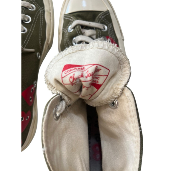 Converse x Comme des Garcons Play Chuck 70 Heart Sneakers Shoe Size 7 M, 9W Red - Picture 8 of 8